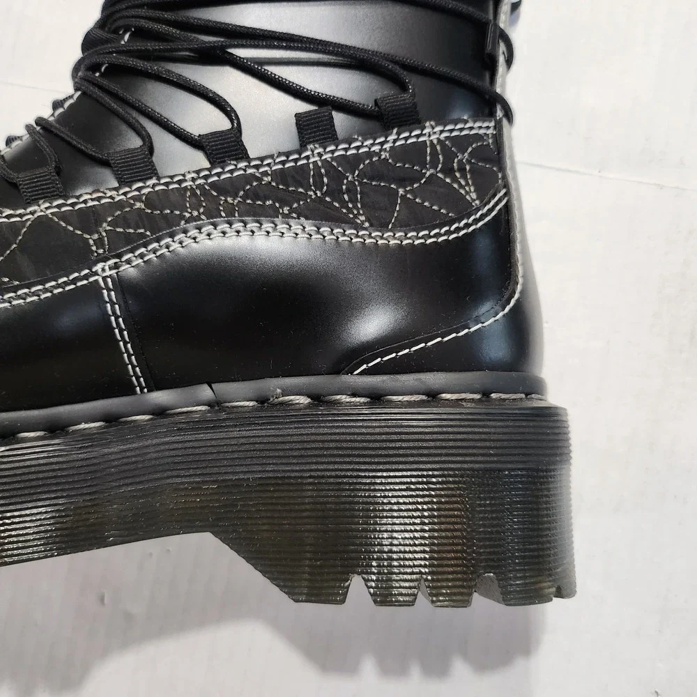 Unisex Size M8/W9 Dr. Martens Platform Boots Jadon Frill Smooth Leather Black